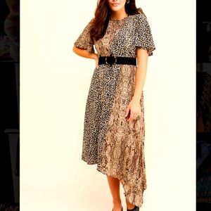 Anthropologie Glamorous Snake Garden Midi Dress